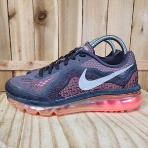 Nike Air Max 2014 Shoes Womens 8 Black Pink Mesh Running Sneakers 621078-200